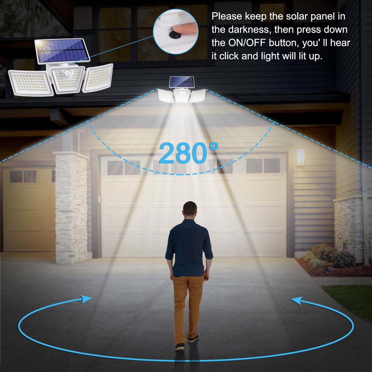 New Solar Motion Sensor Security Light 2Pack