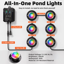 Load image into Gallery viewer, RGBWW Underwater Fountain Lights 8Head
