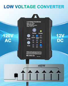 65W Outdoor Low Voltage Transformer with Timer and Photocell Sensor - SMY Lighting
