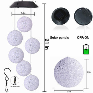Solar Wind Chimes Crystal Ball Color Changing - SMY Lighting